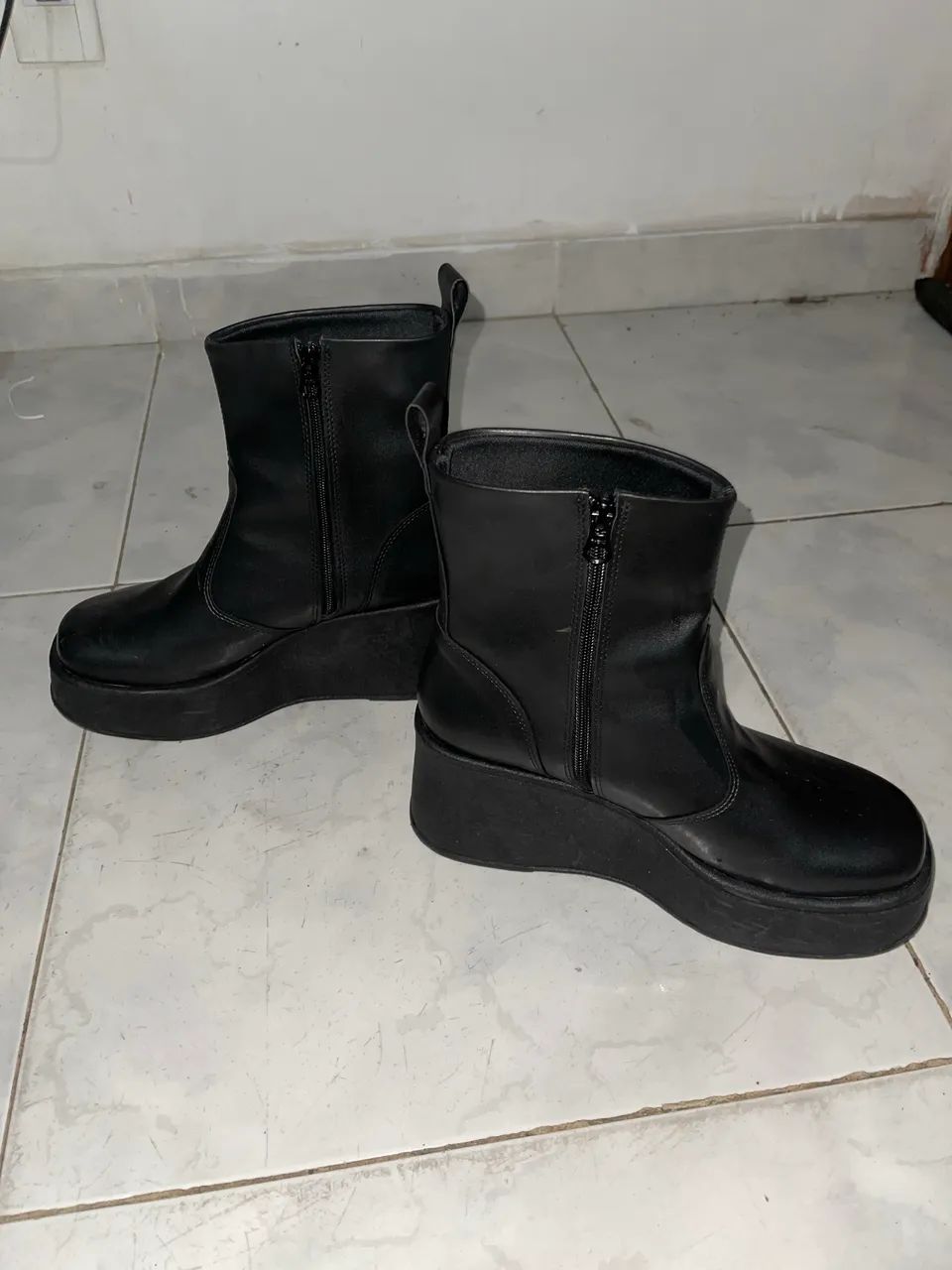 Bota Preto Coturno Feminina 