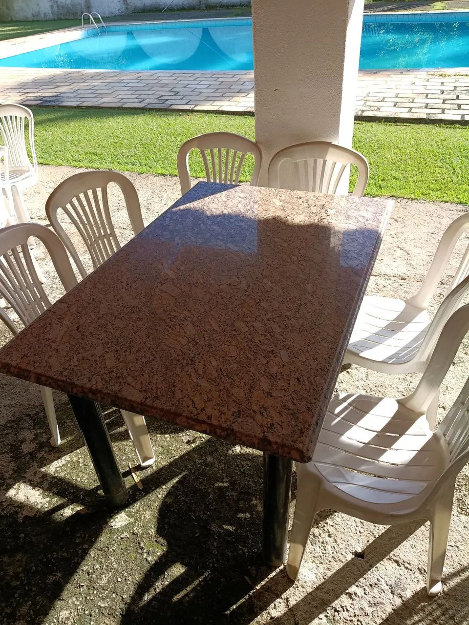 Mesa de ferro com tampo de granito - Foto 5