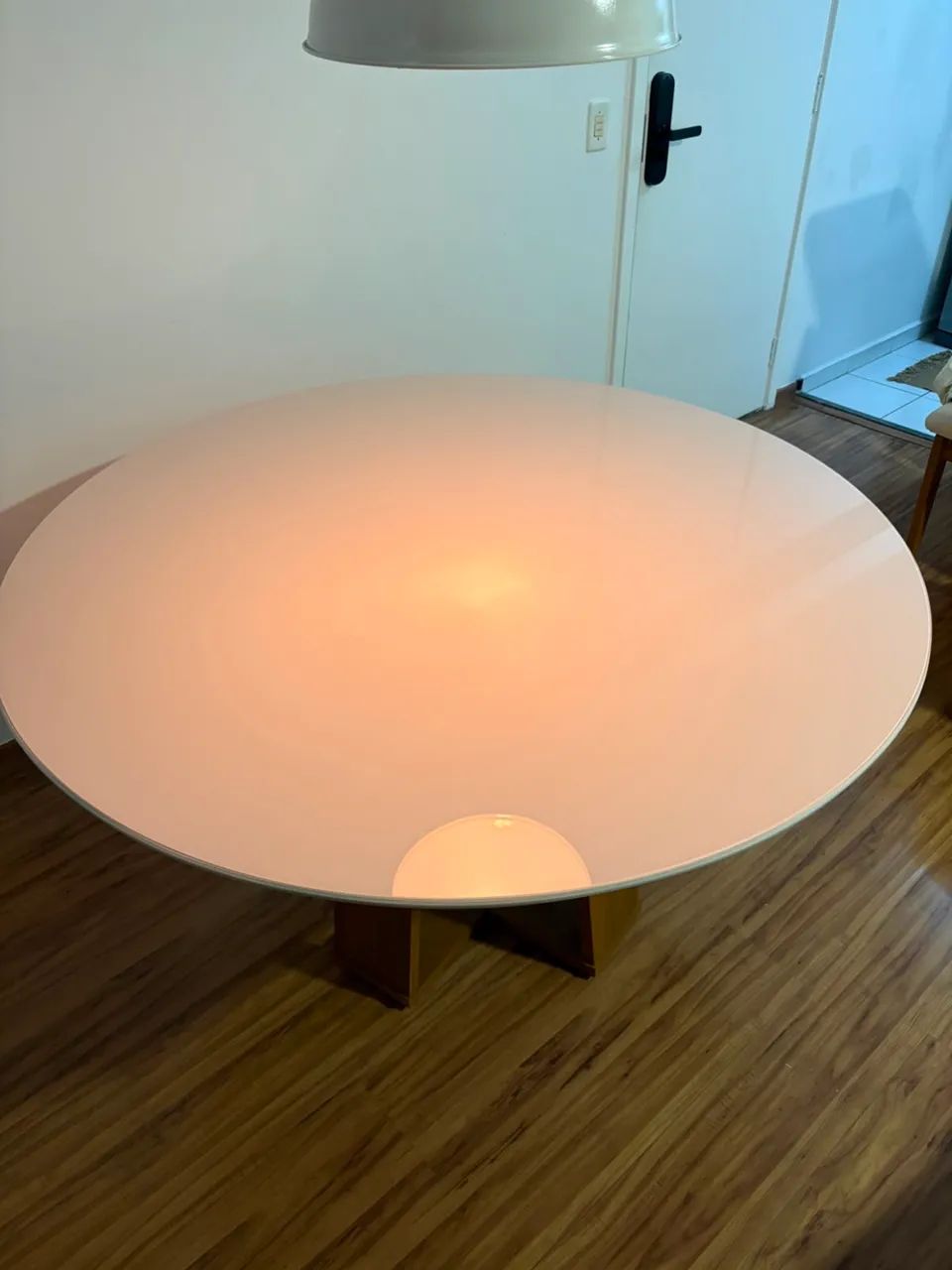 Mesa de jantar 6 lugares tampo de vidro off white nova  - Foto 2