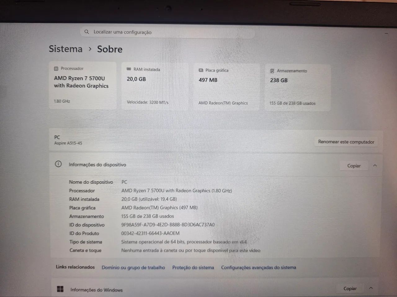 Notebook acer Aspire A515-45  - Foto 5