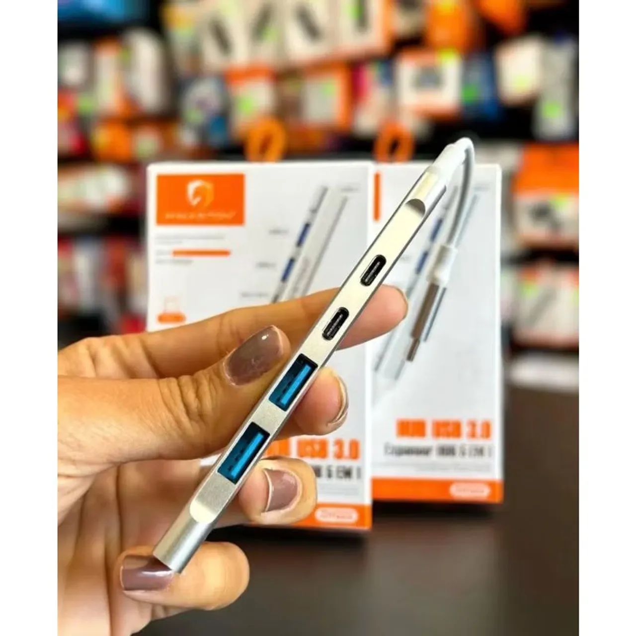 Hub USB H'Maston 5 em 1 Extensor ZQH22 - Foto 2