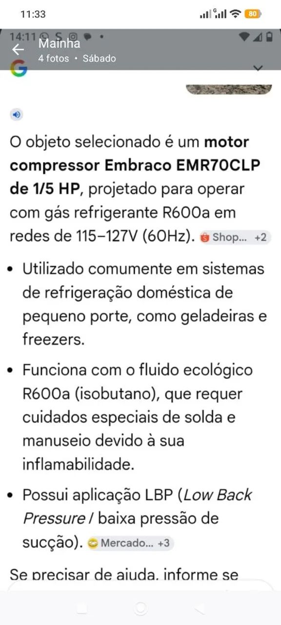 Motor de geladeira 