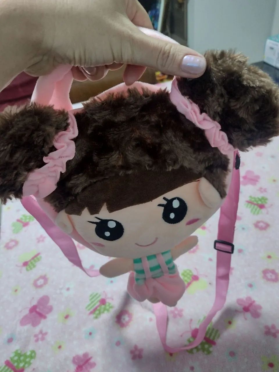 Bolsinha infantil de pelúcia com alça  - Foto 2