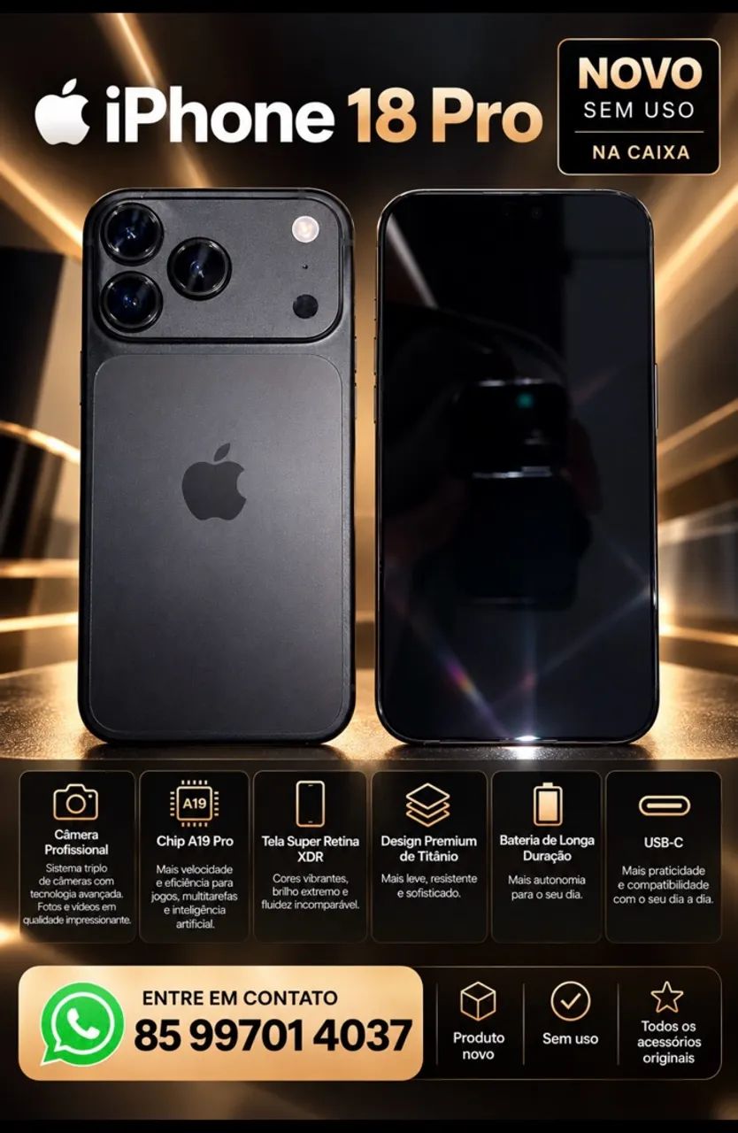 IPHONE 18 PRO - 256GB - NOVO  - Foto 4