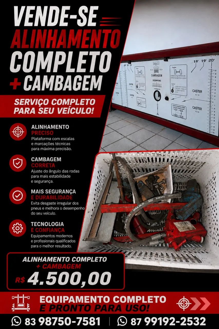 Alinhamento completo com cambagem 