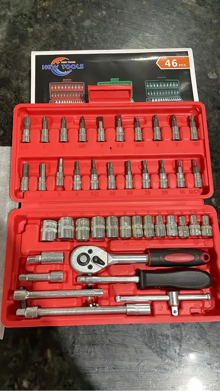 Conjunto de chaves de soquete 46 peças aço cromo-vanio !