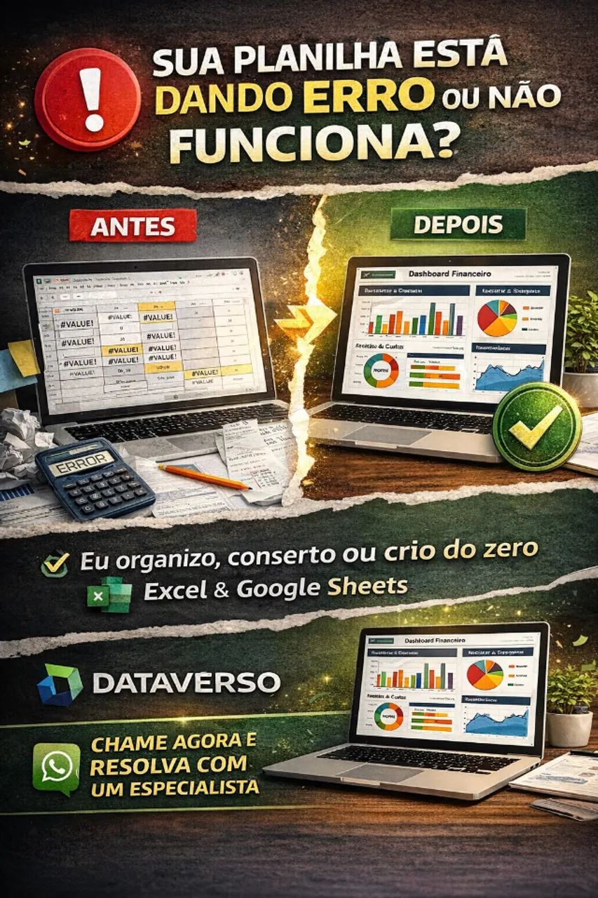 Crio Planilhas em excel Personalizadas 