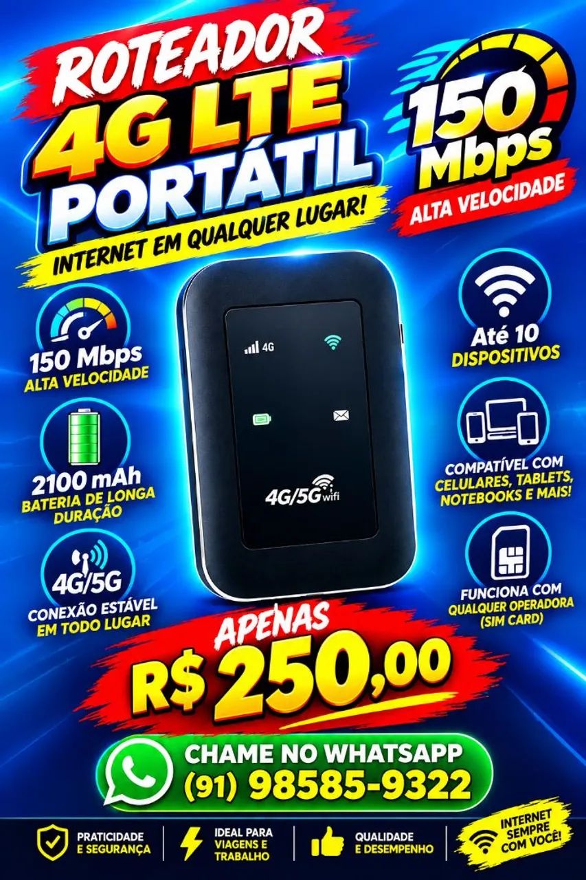 Modem e Roteador 4G 5Ghz