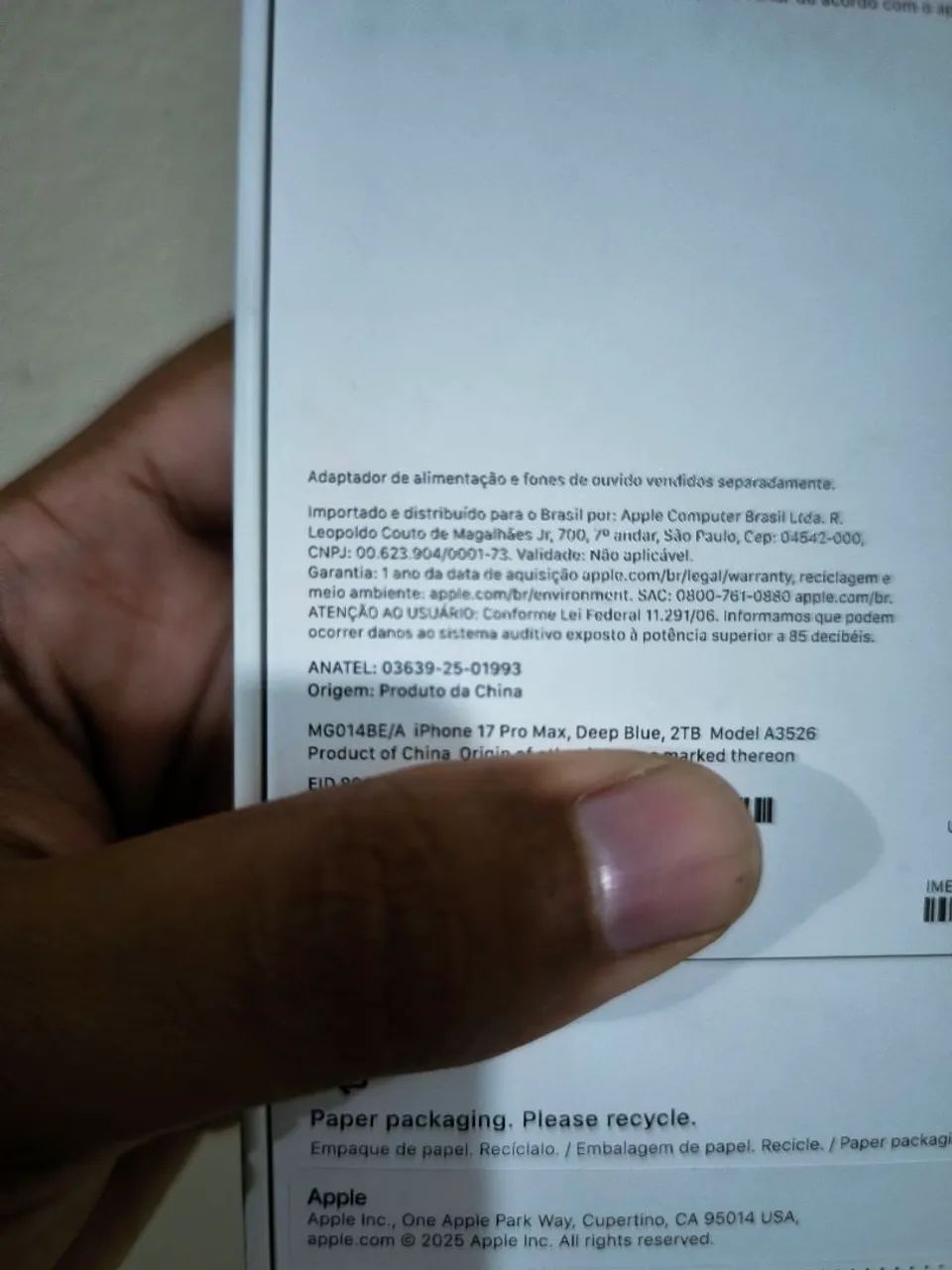 iPhone 17 Pro Max 2TB, azul Lacrado - Foto 2