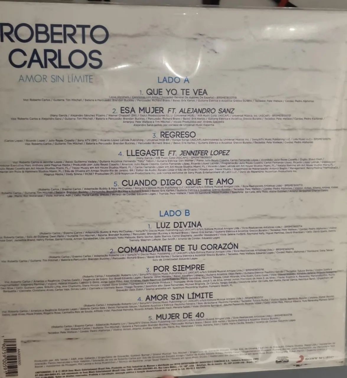LP Roberto Carlos Amor Sin Límite Disco Azul - Foto 2
