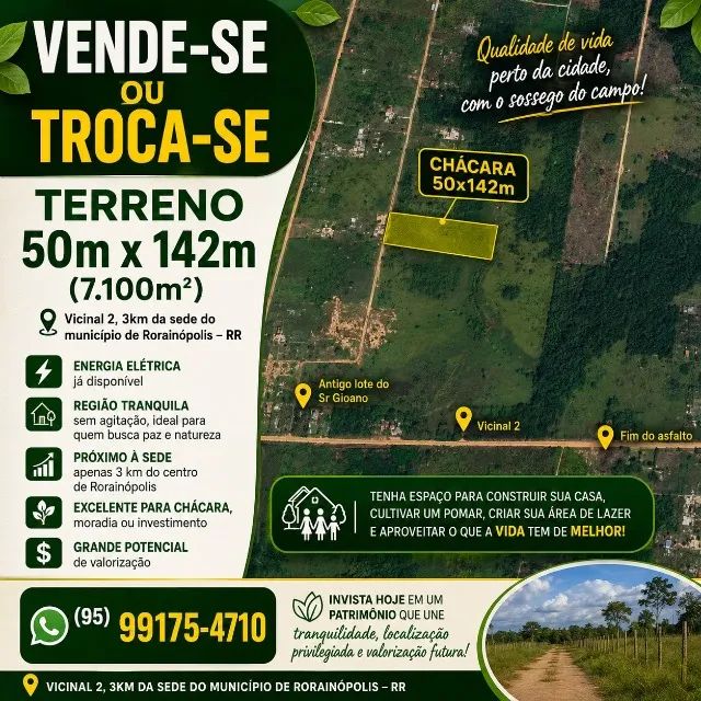 Terreno medindo 10x20m, Rua OP VIII, Bairro Operário.