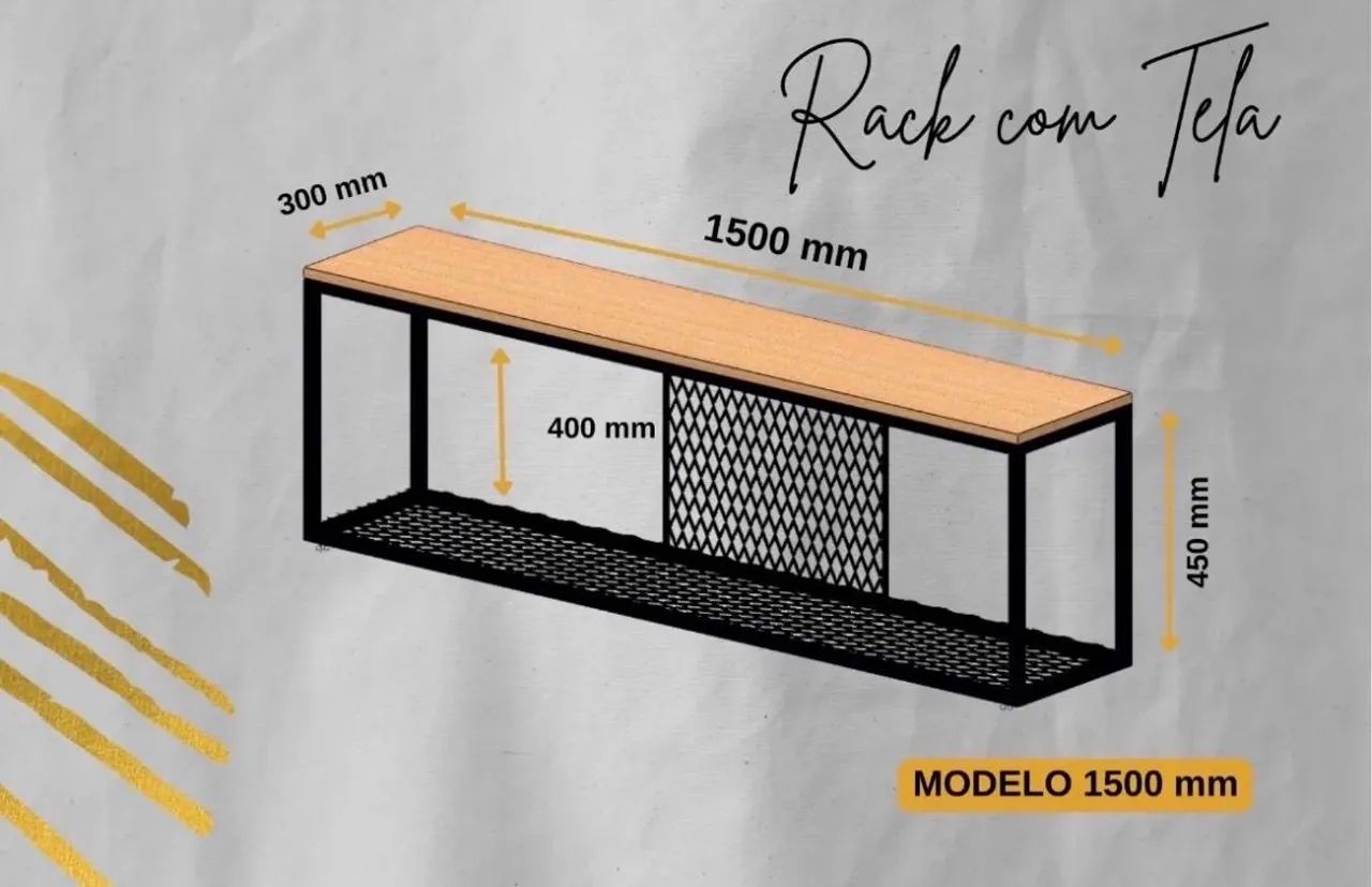 rack de ferro estilo industrial cinza - Foto 3