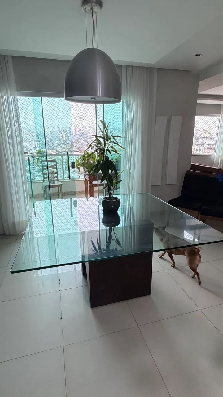 Mesa de jantar Líder em madeira e vidro + 8 cadeiras - Foto 4