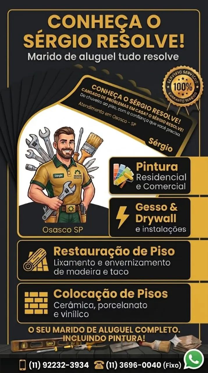 SERGIO MARIDO DE ALUGUEL TUDO RESOLVE REPAROS GRANDES E PEQUENOS  - Foto 2