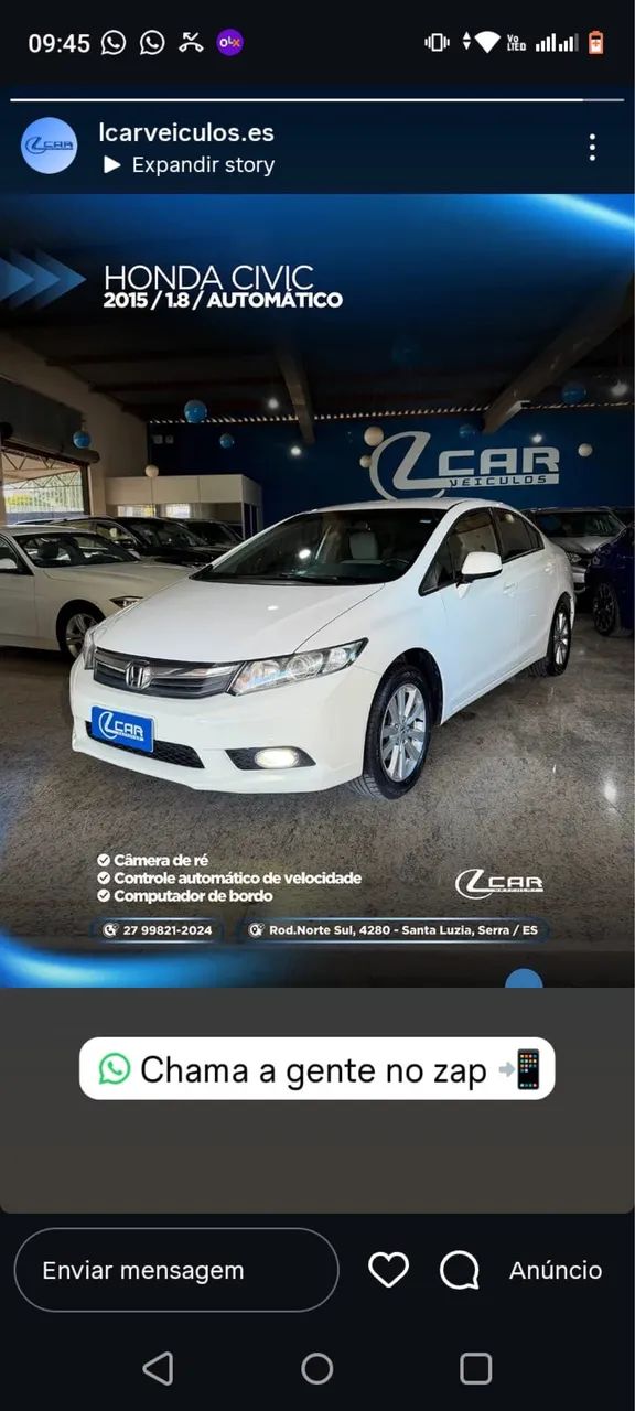 Honda Civic Civic Sedan LXS 1.8/1.8 Flex 16V Aut. 4p 2015