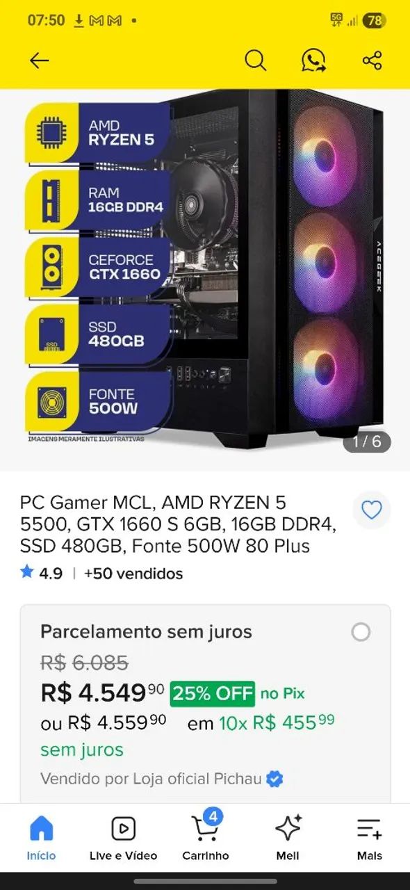 PC Gamer Rayzen5+gtx1660 - Foto 2