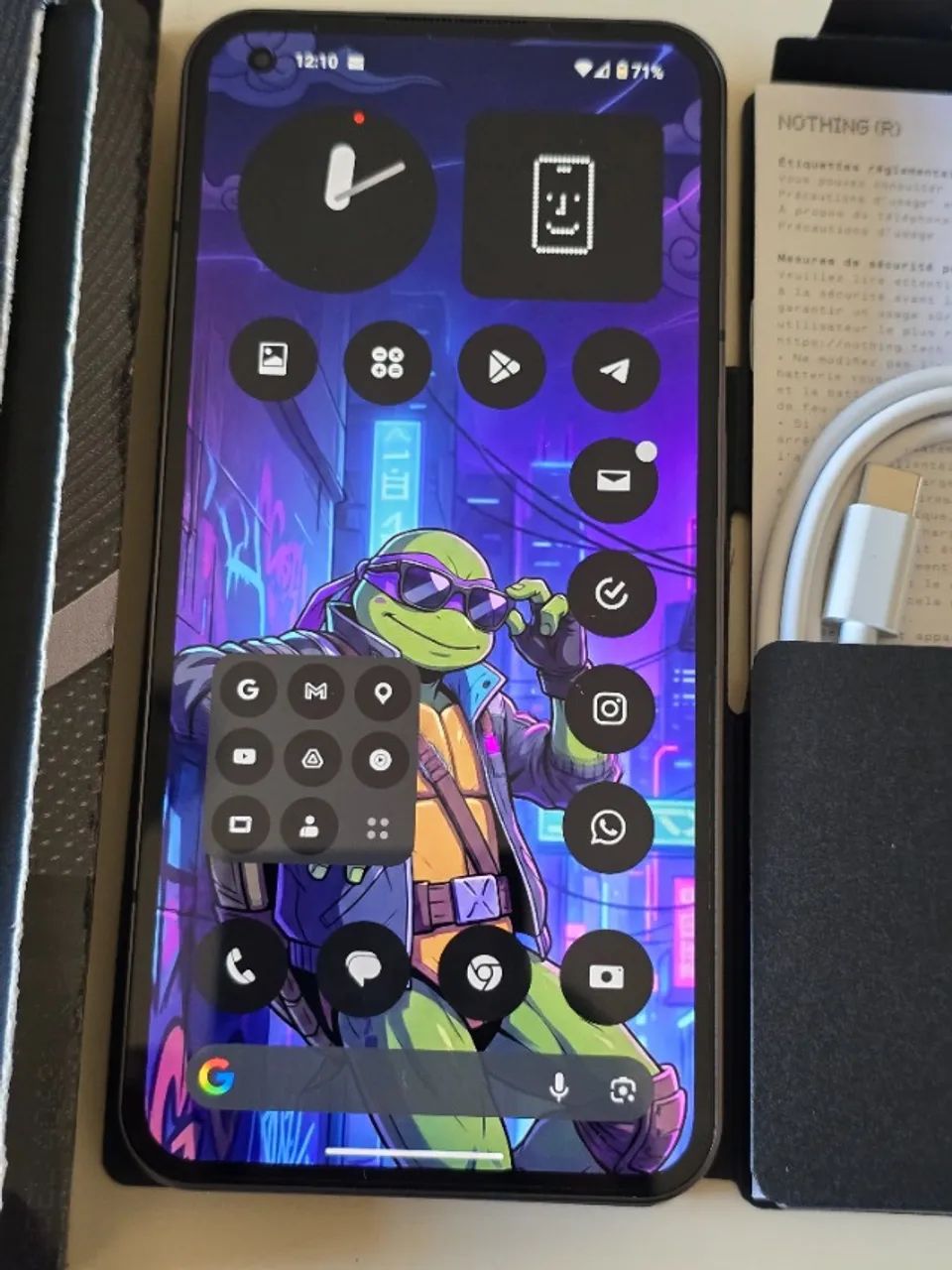 Nothing Phone 1 5g 8gb/256gb Black 120hz - Celulares e Smartphones