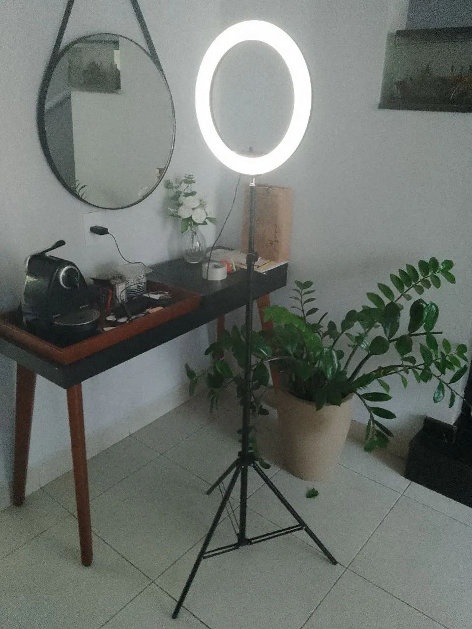 Light ring com tripé 