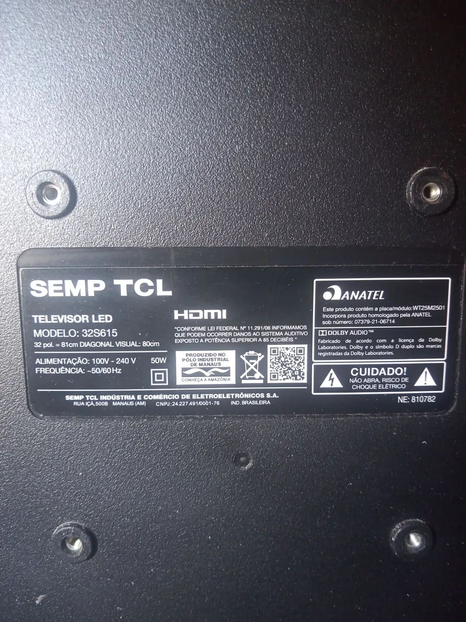 Tv para retirada de peças