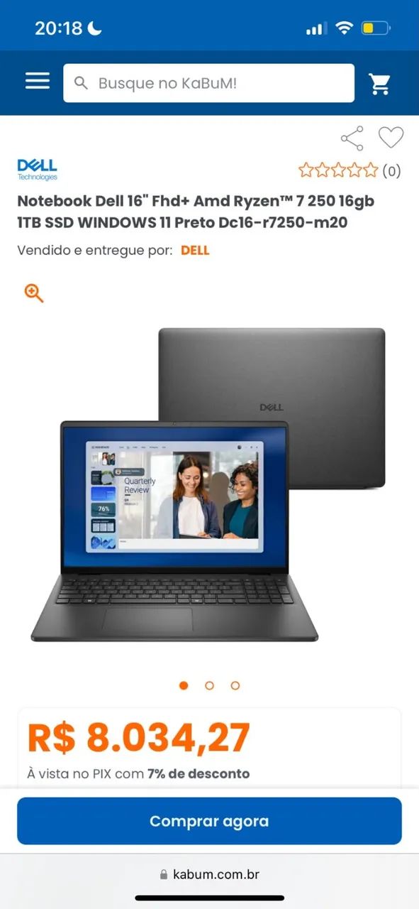 NOTEBOOK DELL RYZEN 7 C/  TOUCH (2 MESES DE USO) - Foto 2