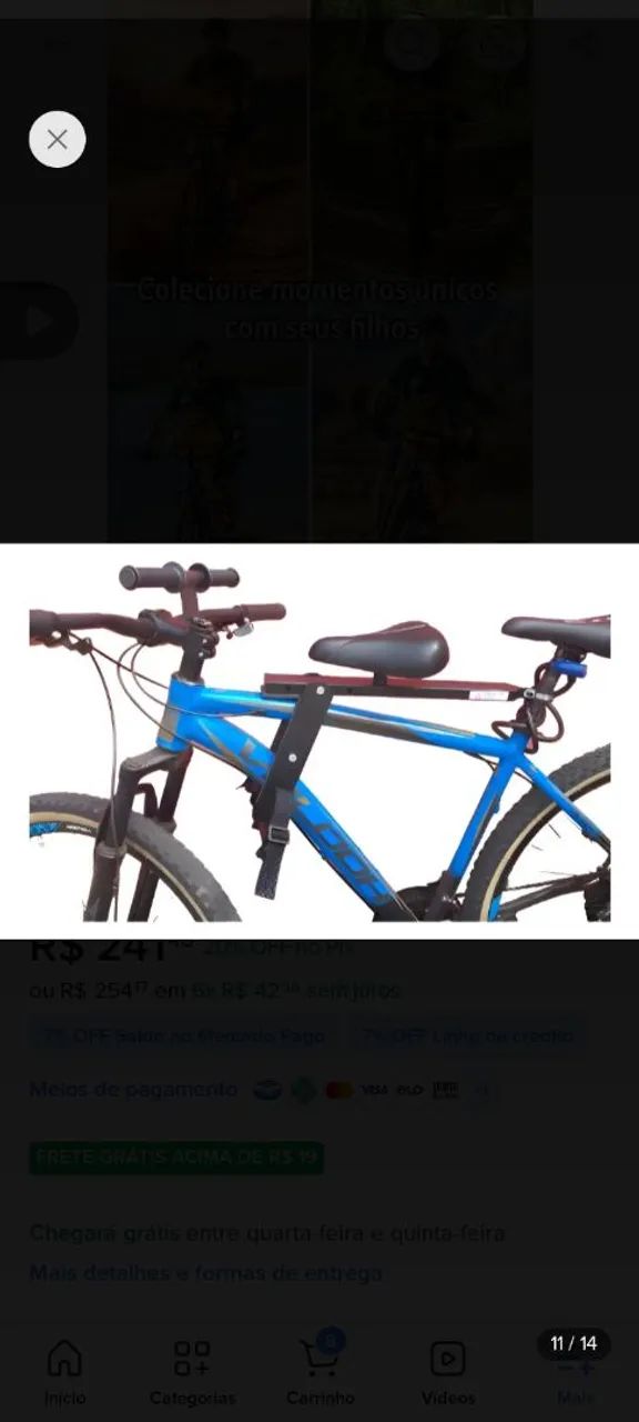 Cadeirinha de bicicleta com guidão - Foto 3