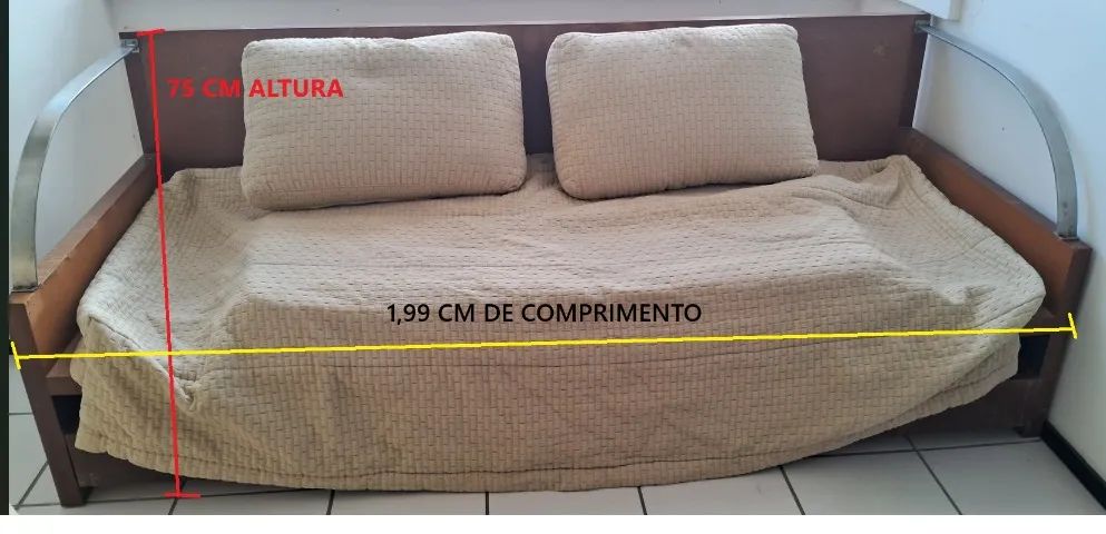 SOFA CAMA EM MADEIRA MAÇIÇA  - Foto 2