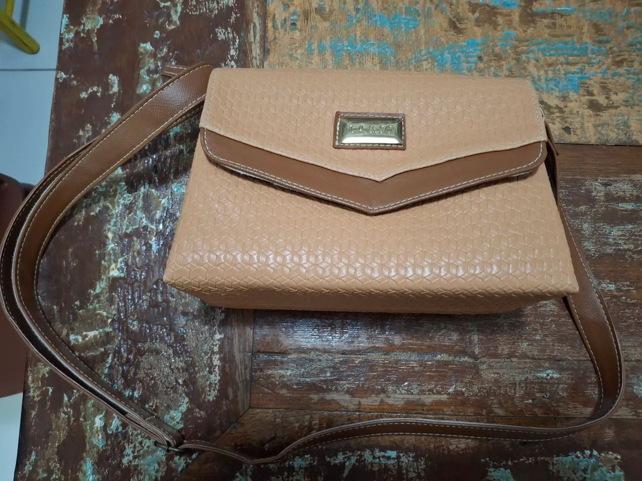Bolsa bege/caramelo - Material sintético  - Foto 2