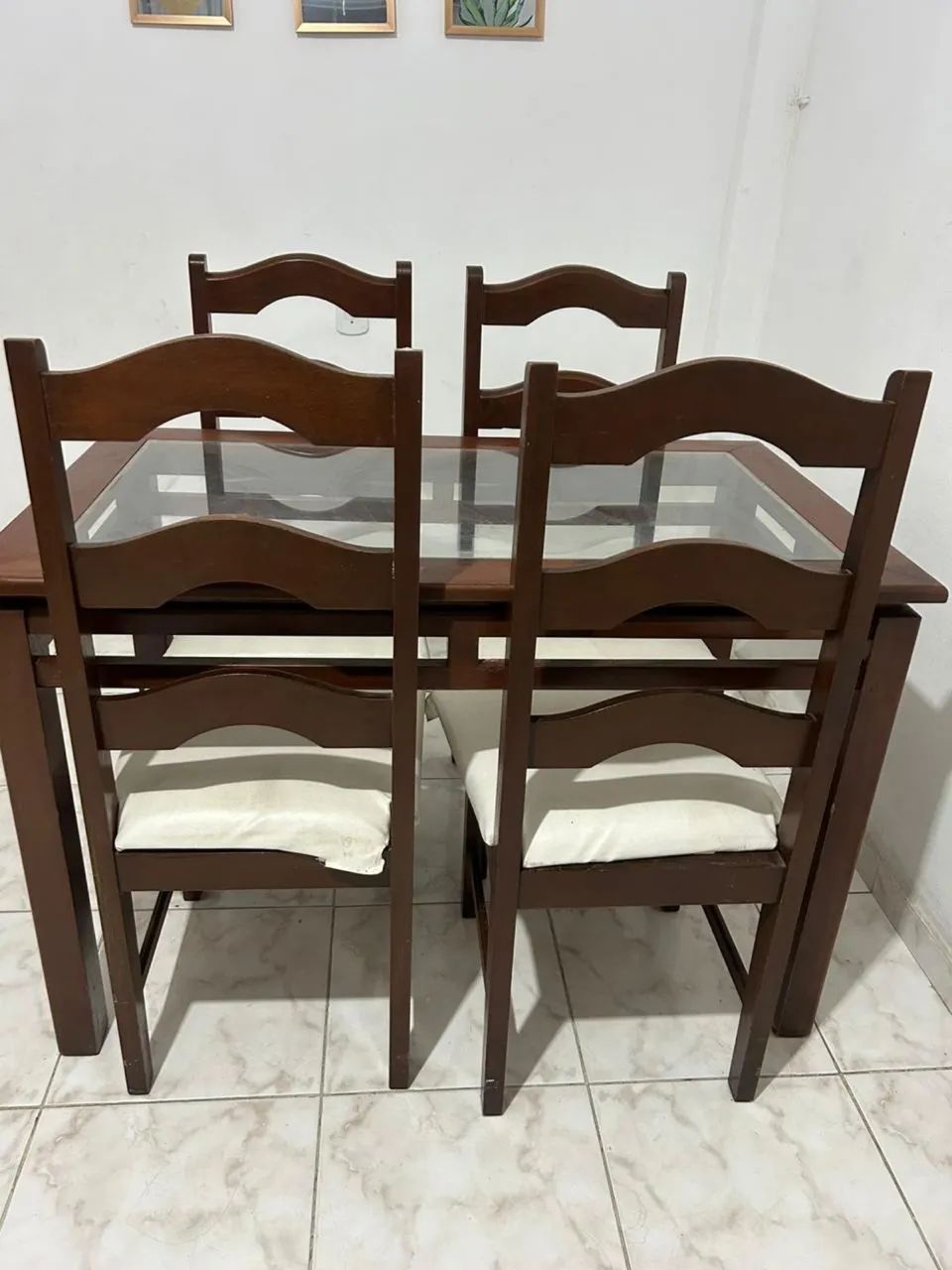 Conjunto de mesa com 4 cadeiras (Madeira MACIÇA) - Foto 4