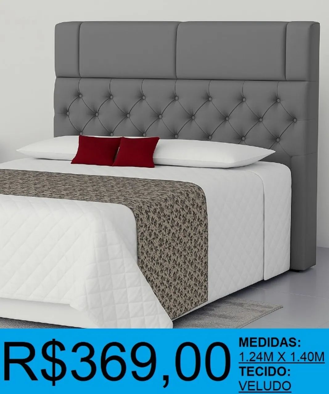 Cabeceira - casal- estofada- compre hoje e receba em até 72 horas 