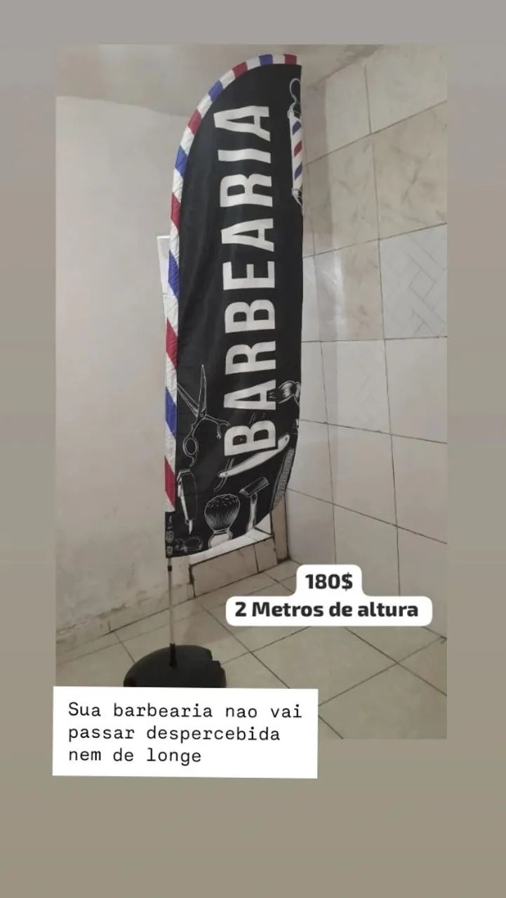Wind banner placa para barbearia 