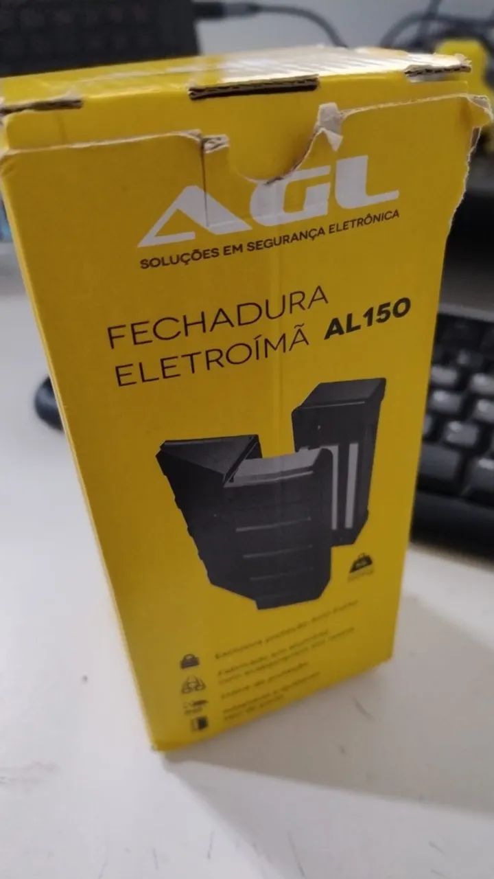 Fechadura automática porta 150kg com botoeira 