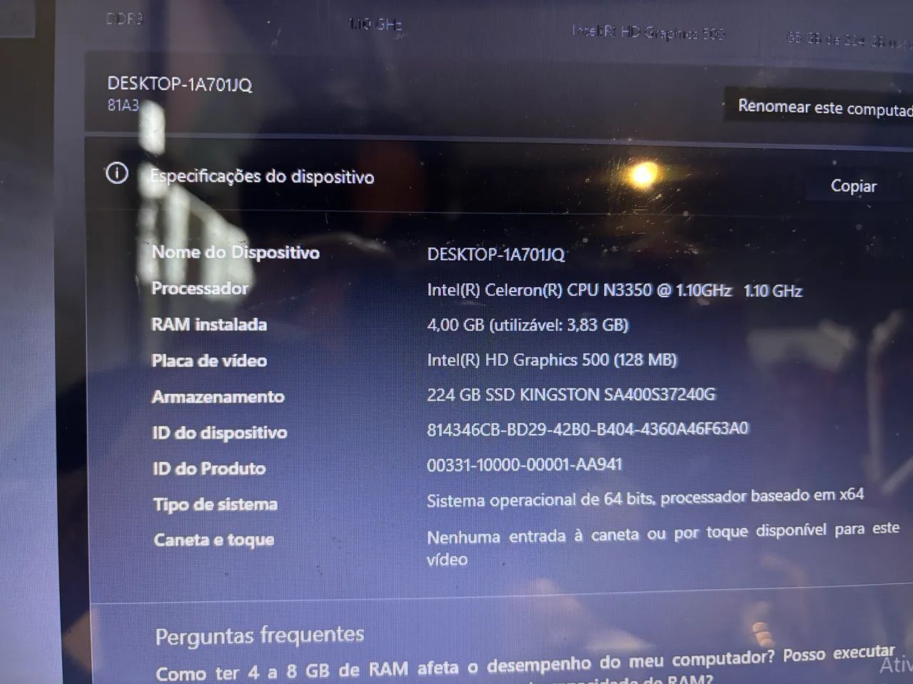 Notebook Lenovo IdeaPad 320 com SSD Muito Conservado - Foto 4