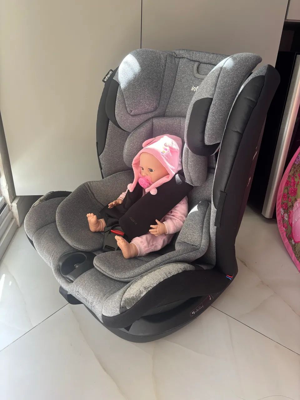 Cadeirinha Infanti Óptima FX Cinza - Excelente estado - Foto 3