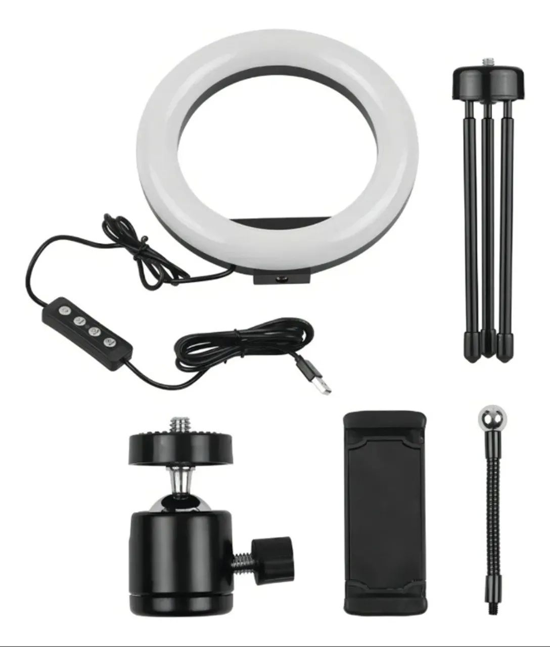 Ring Light oásis 20cm 8 polegadas com Tripé de Mesa USB 3 Tons de Cor - Foto 2