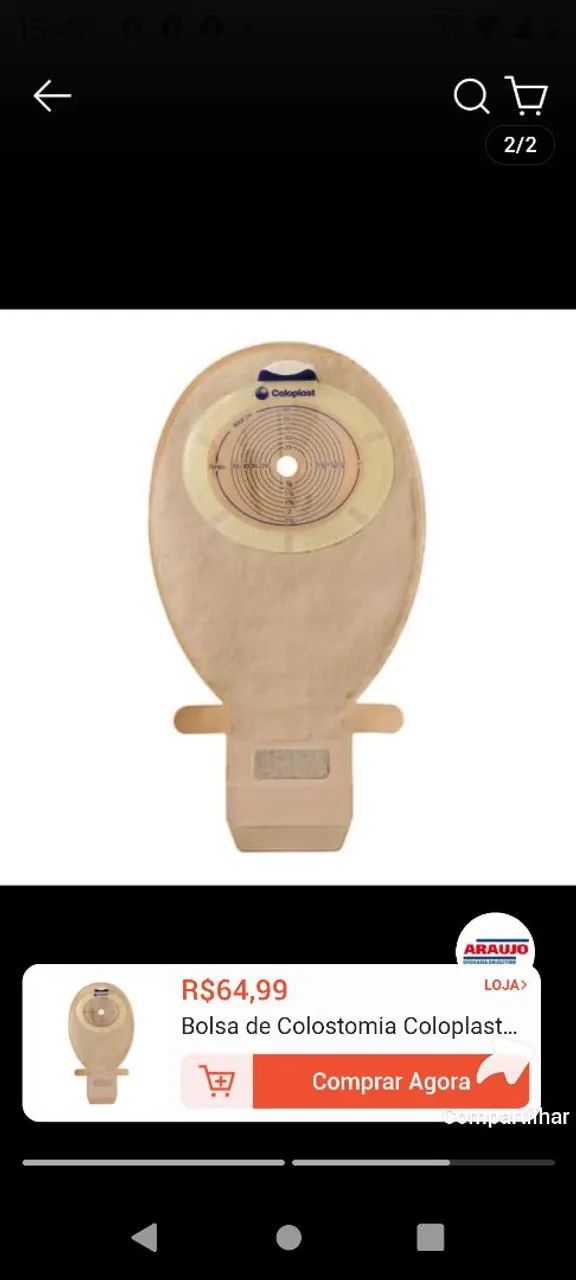 Material para colostomia para doação 