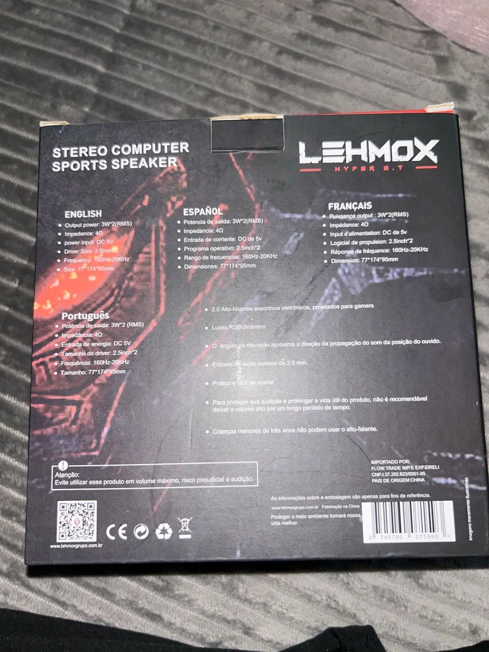 Caixa de som para pc (com luz)  - Foto 2