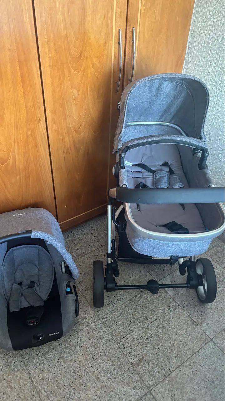 Carrinho de bebê com base e bebê conforto è canguru  - Foto 3