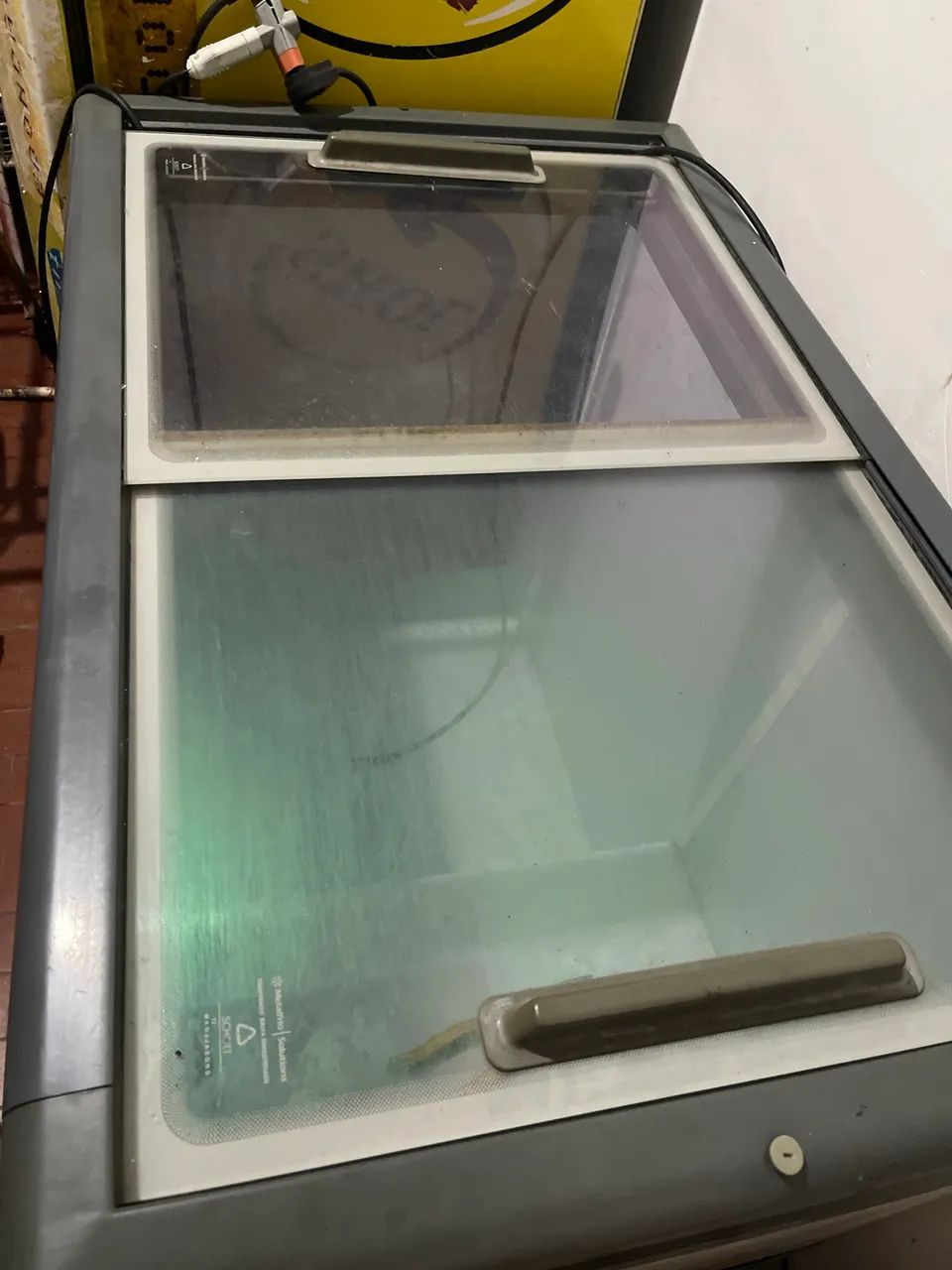 Freezer tampa de vidro 