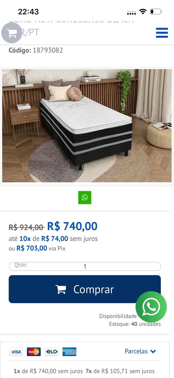 Cama box solteiro 