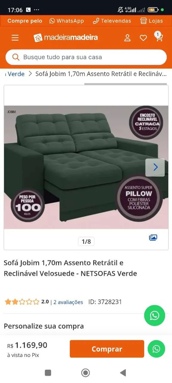 Sofá cama retrátil e reclinável  - Foto 2