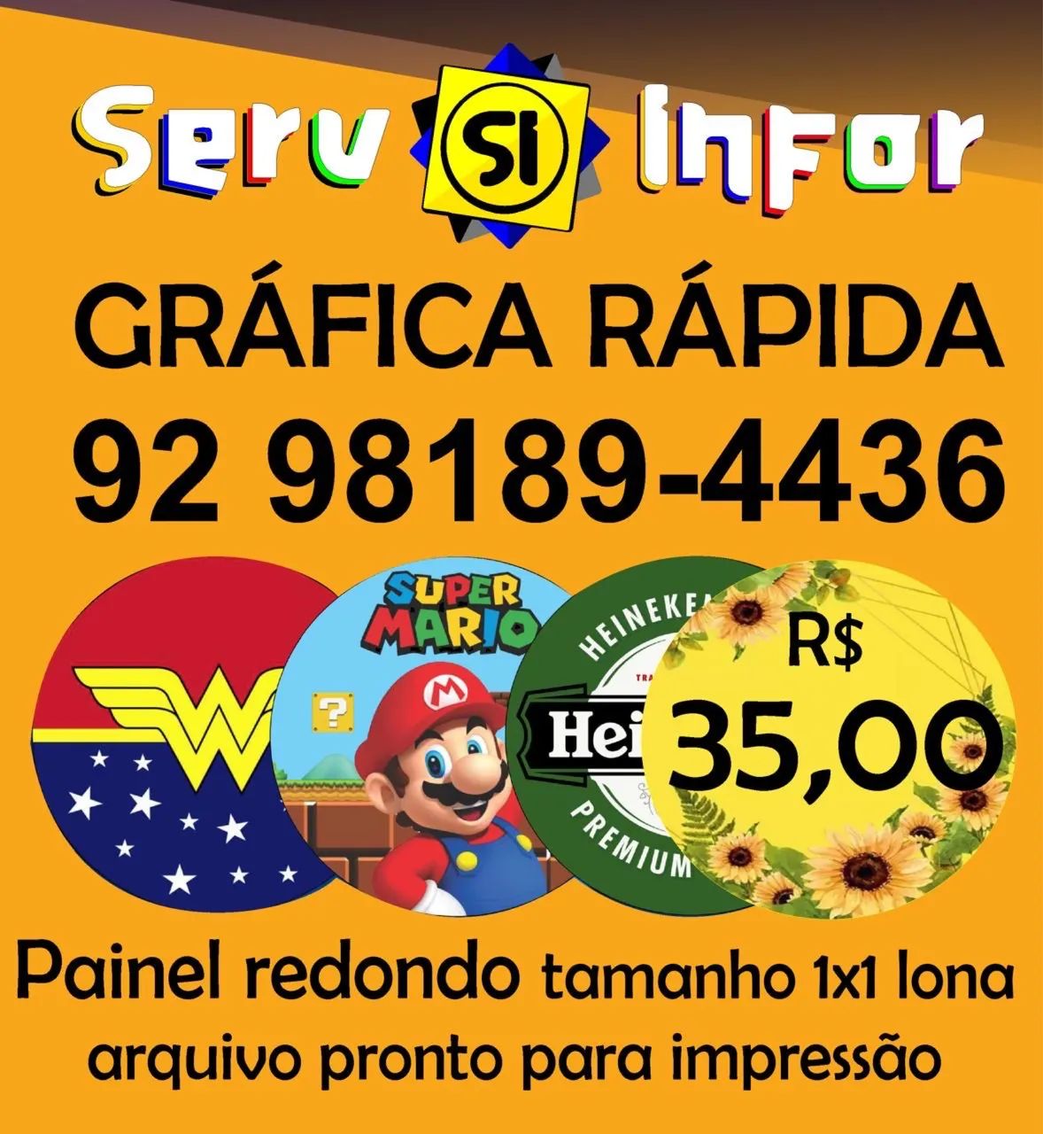Painel redondo 1x1 para festas 