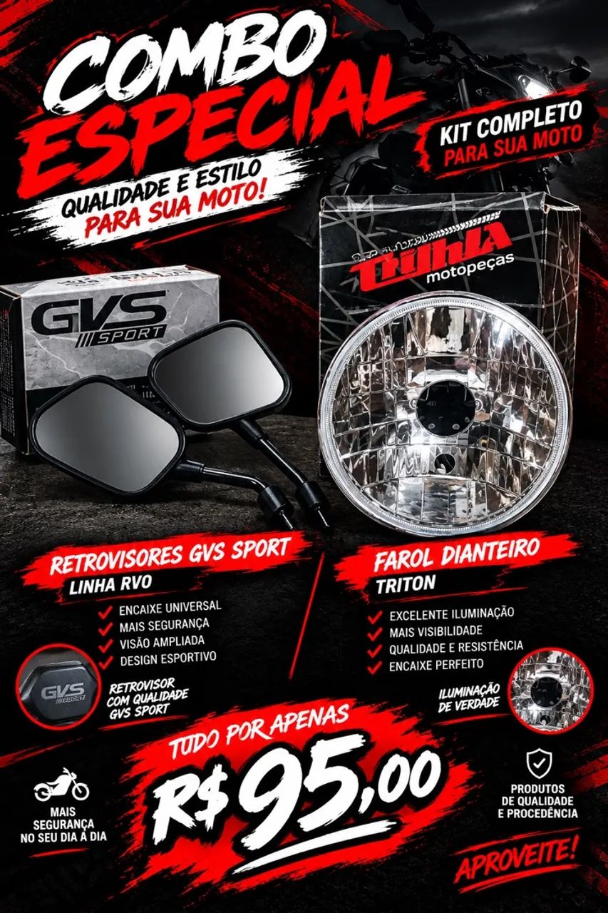 Bloco farol e retrovisor 