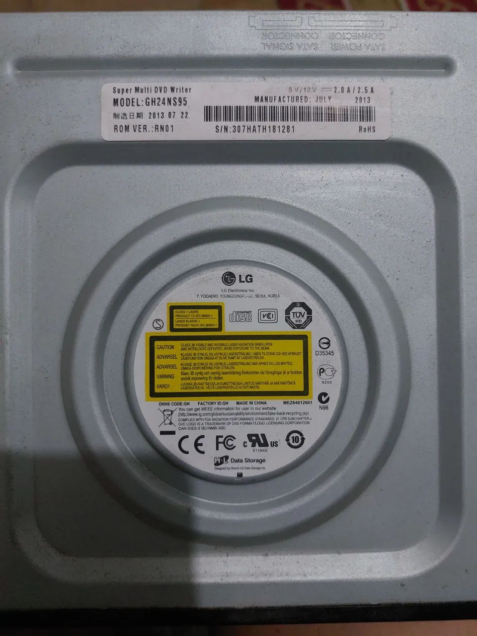 Gravador e leitor interno de CD/DVD para PC