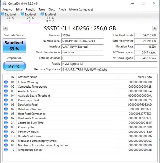 SSD NVME 256GB 2242 Funcionando - Foto 2