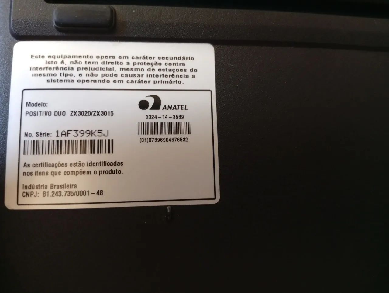 positive Positivo Duo ZX3020 / ZX3015 Com Defeito - Sem Carregador
