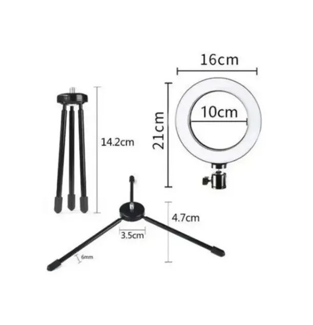Ring Light Mesa 16cm  Com Tripe - Foto 4