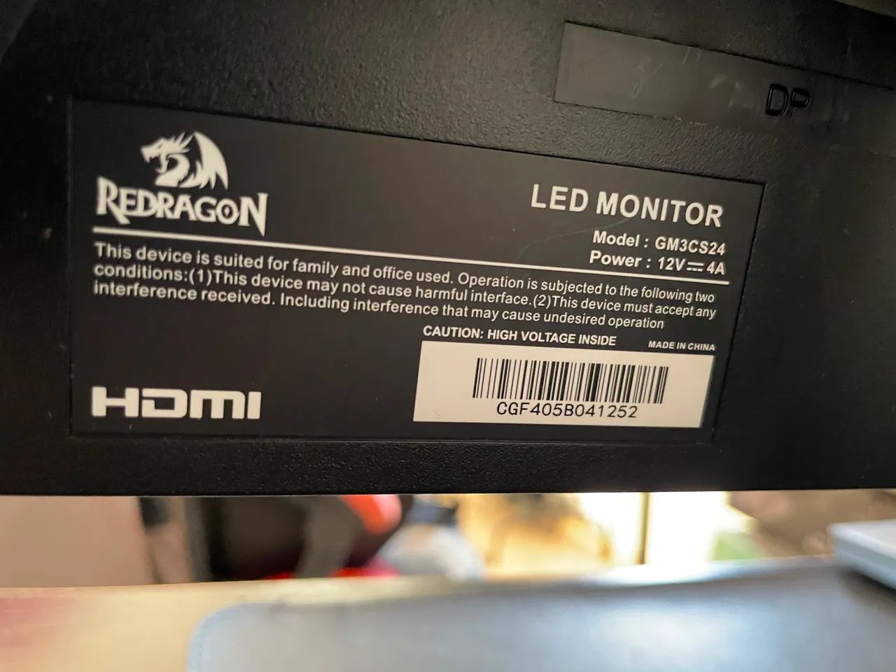 Monitor Gamer Redragon Ruby 24" Full HD 144Hz - Excelente Estado - Foto 2