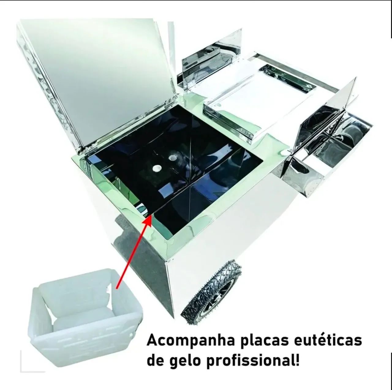 Carrinho térmico, sorvete, ação, salada - Foto 5