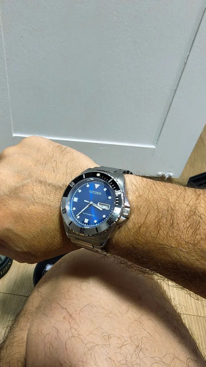Citizen automático em aço fundo azul - Foto 2