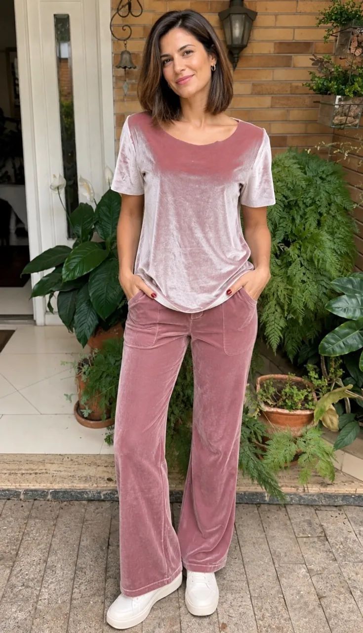 CONJUNTO DE VELUDO Rosa